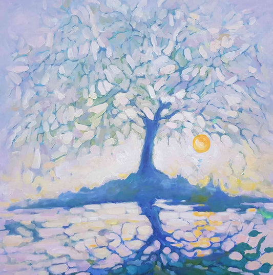 Appletree sunset (80 x 80cm) - ArtFusion.nl