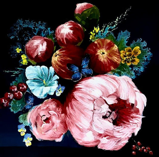 Boeket de Fleuri (100 x 100cm) - ArtFusion.nl