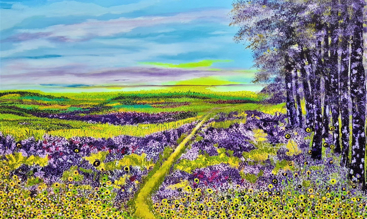 Purple daydream - 120 x 70cm - ArtFusion.nl