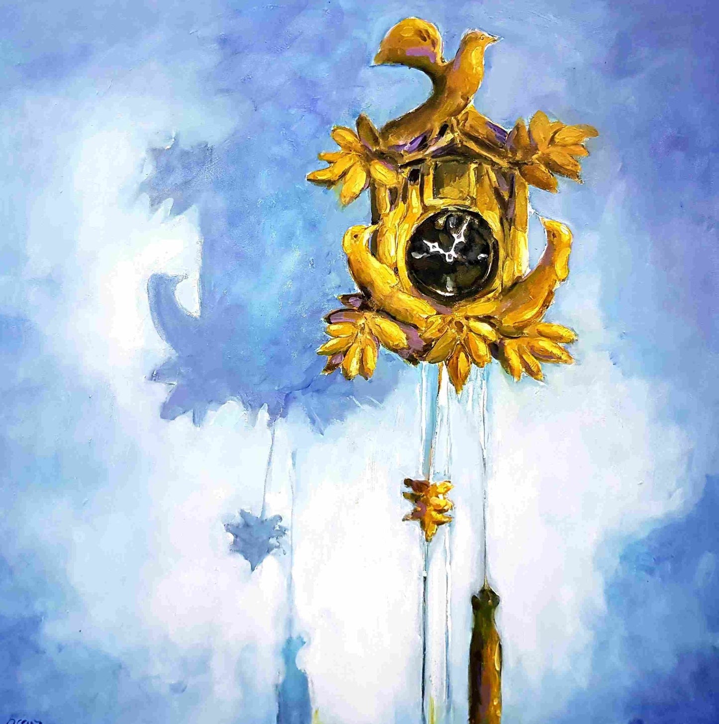 Shadows on the wall...Cuckoo Clock (80 x 80cm) - ArtFusion.nl