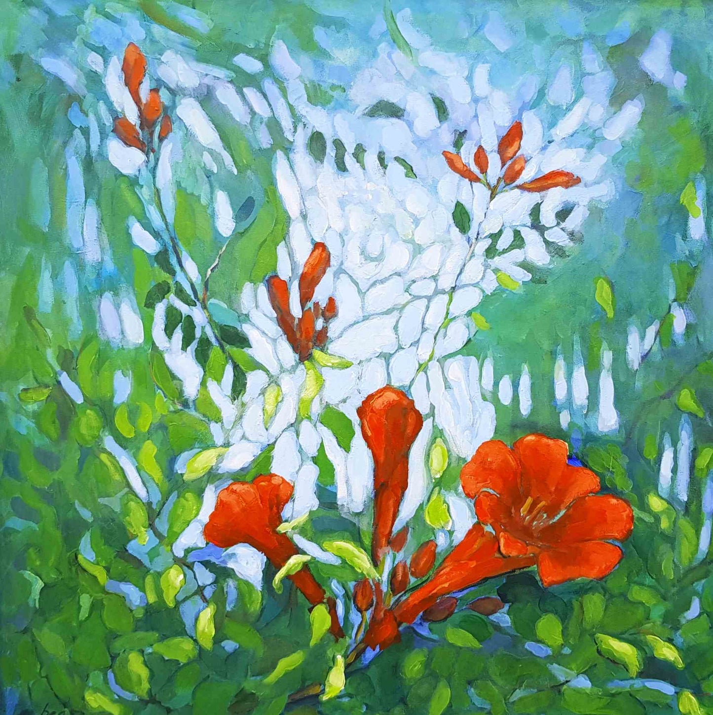 Trumpet vine (80 x 80cm) - ArtFusion.nl
