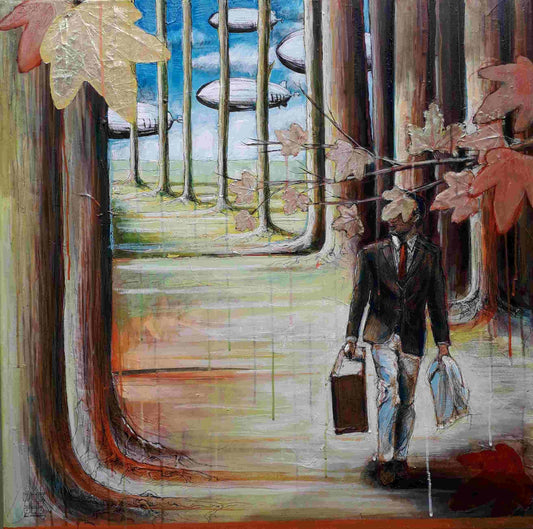 Boswandeling (80 x 80cm) - ArtFusion.nl