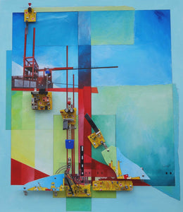 Construction 9 (80 x 70cm) - ArtFusion.nl