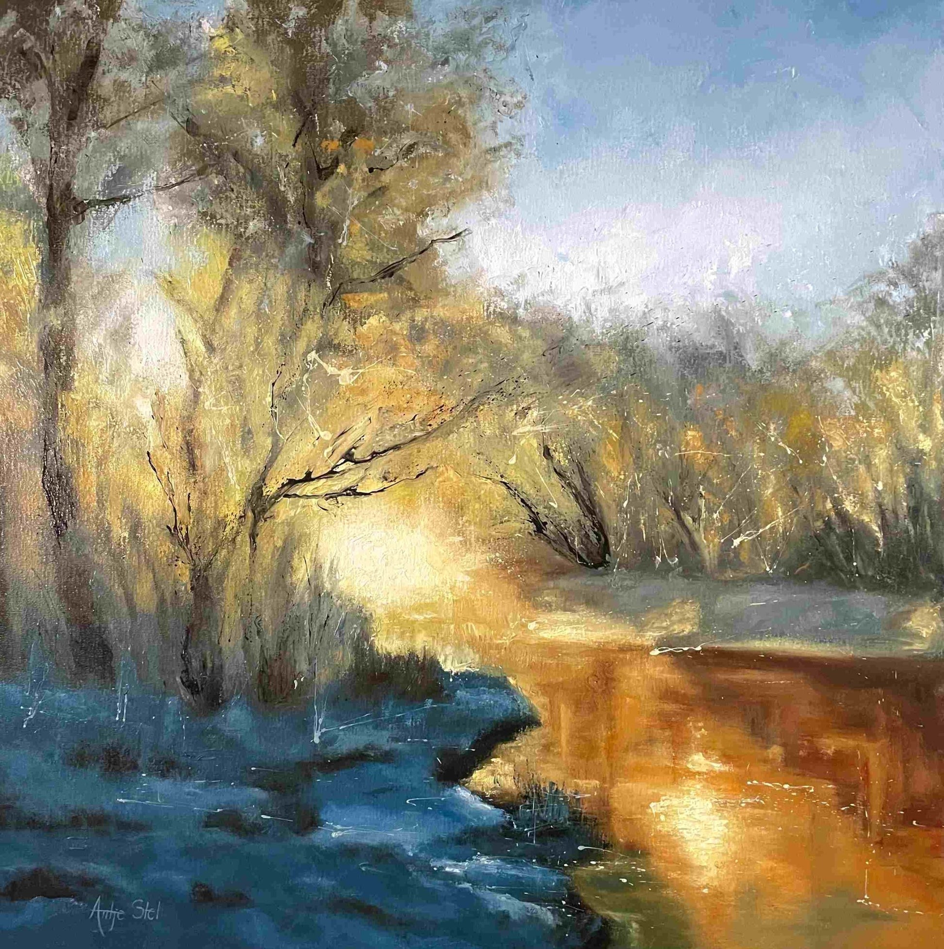 Winterzon (100 x 100cm) - ArtFusion.nl