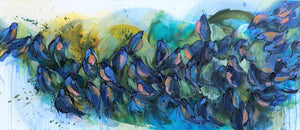 Blue birds (80 x 180cm) - ArtFusion.nl