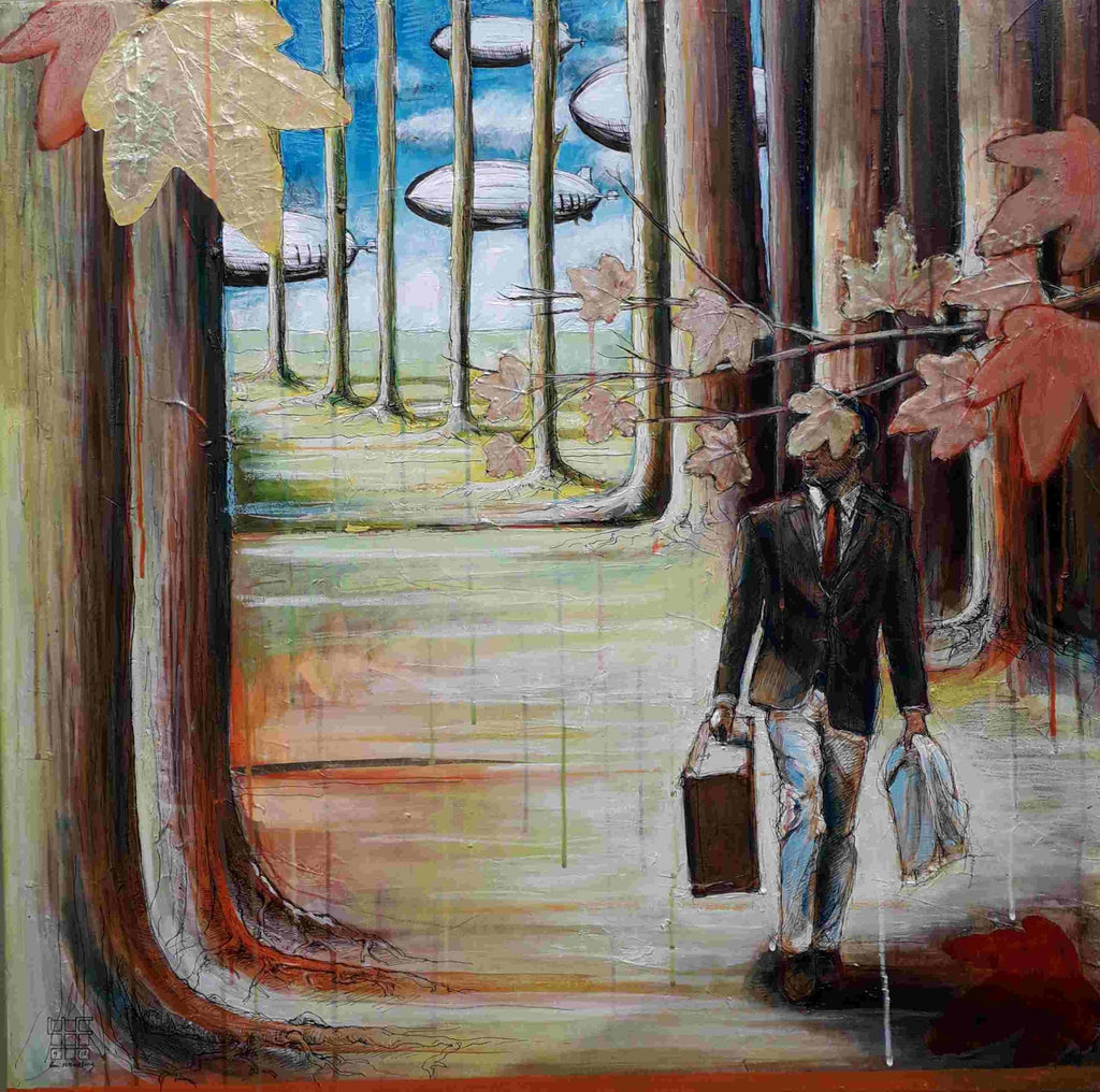 Boswandeling (80 x 80cm) - ArtFusion.nl