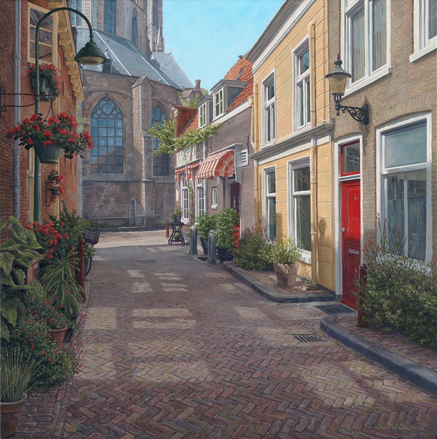 Delft, Trompetstraat (60 x 60cm) - ArtFusion.nl