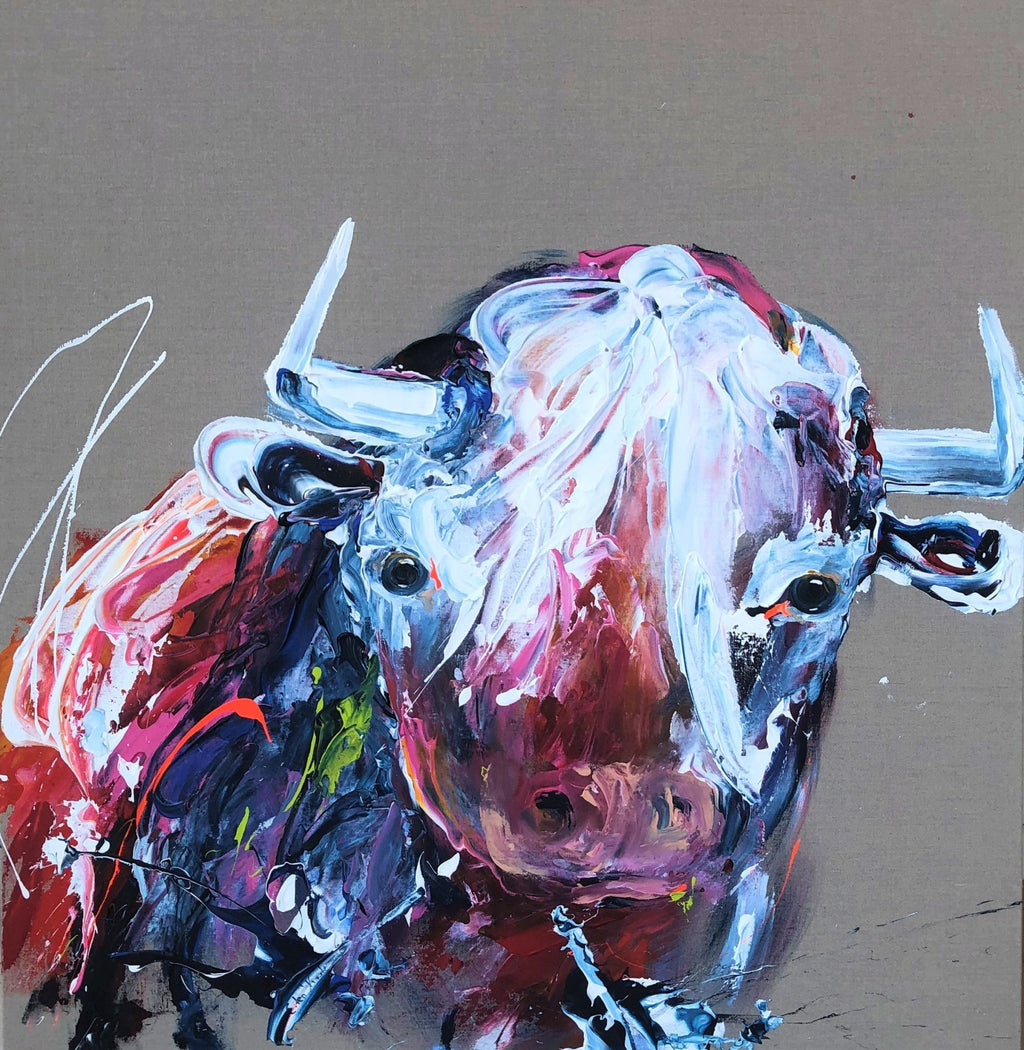 Le taureau (100 x 100cm) - ArtFusion.nl