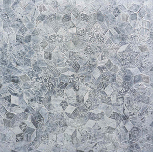 Mozaiek 7 Silver (120 x 120cm) - ArtFusion.nl