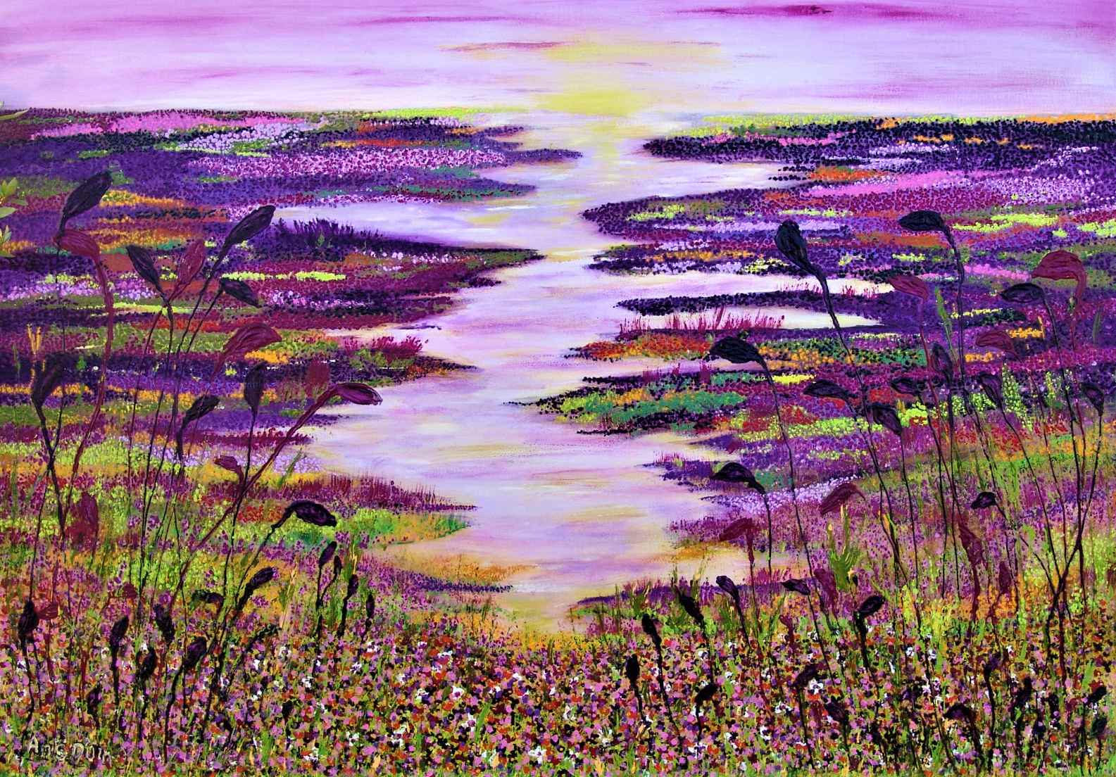 Purple morning dreams (70 x 100cm) - ArtFusion.nl