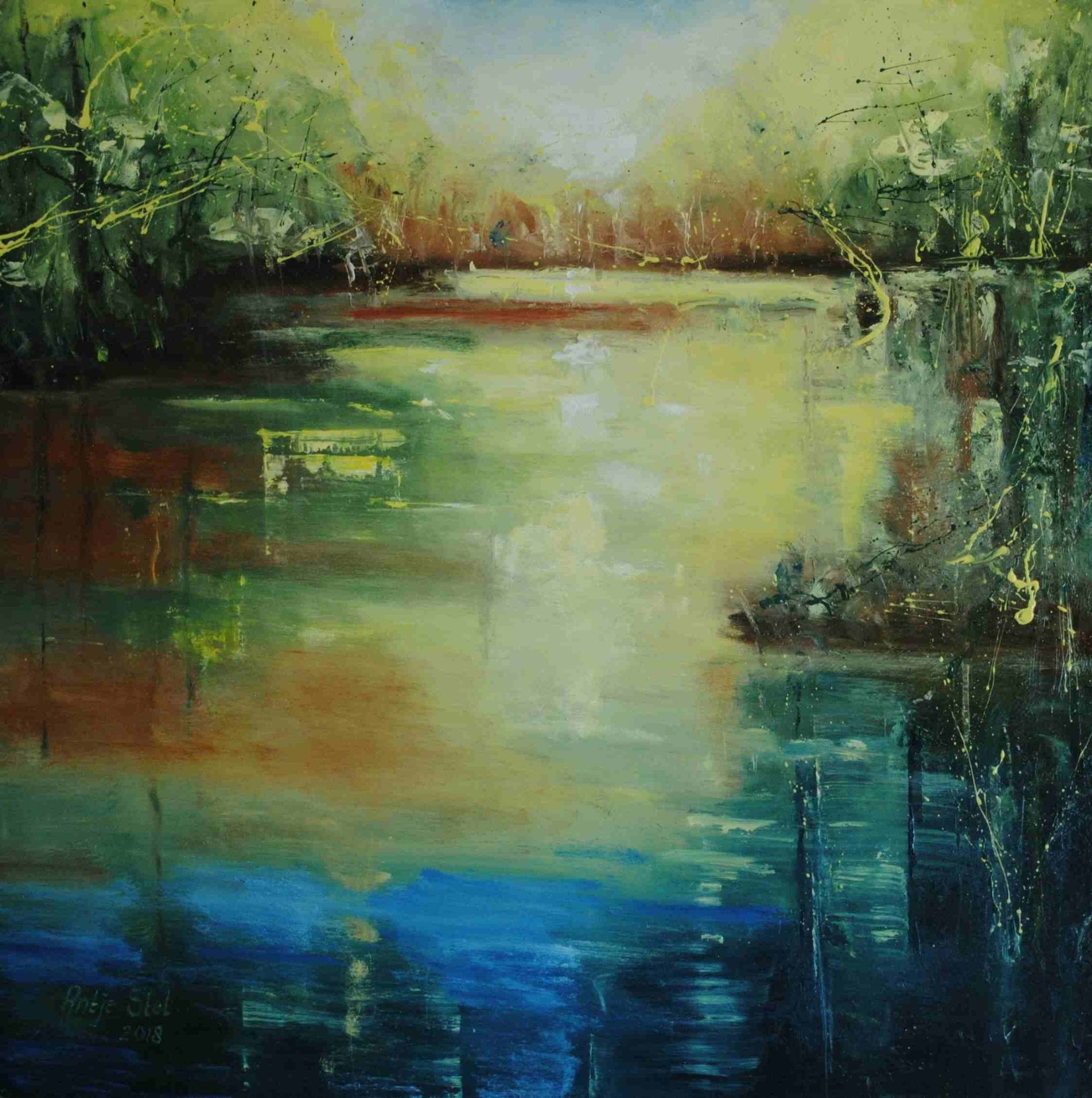 Zomerspiegeling (45 x 45cm) - ArtFusion.nl