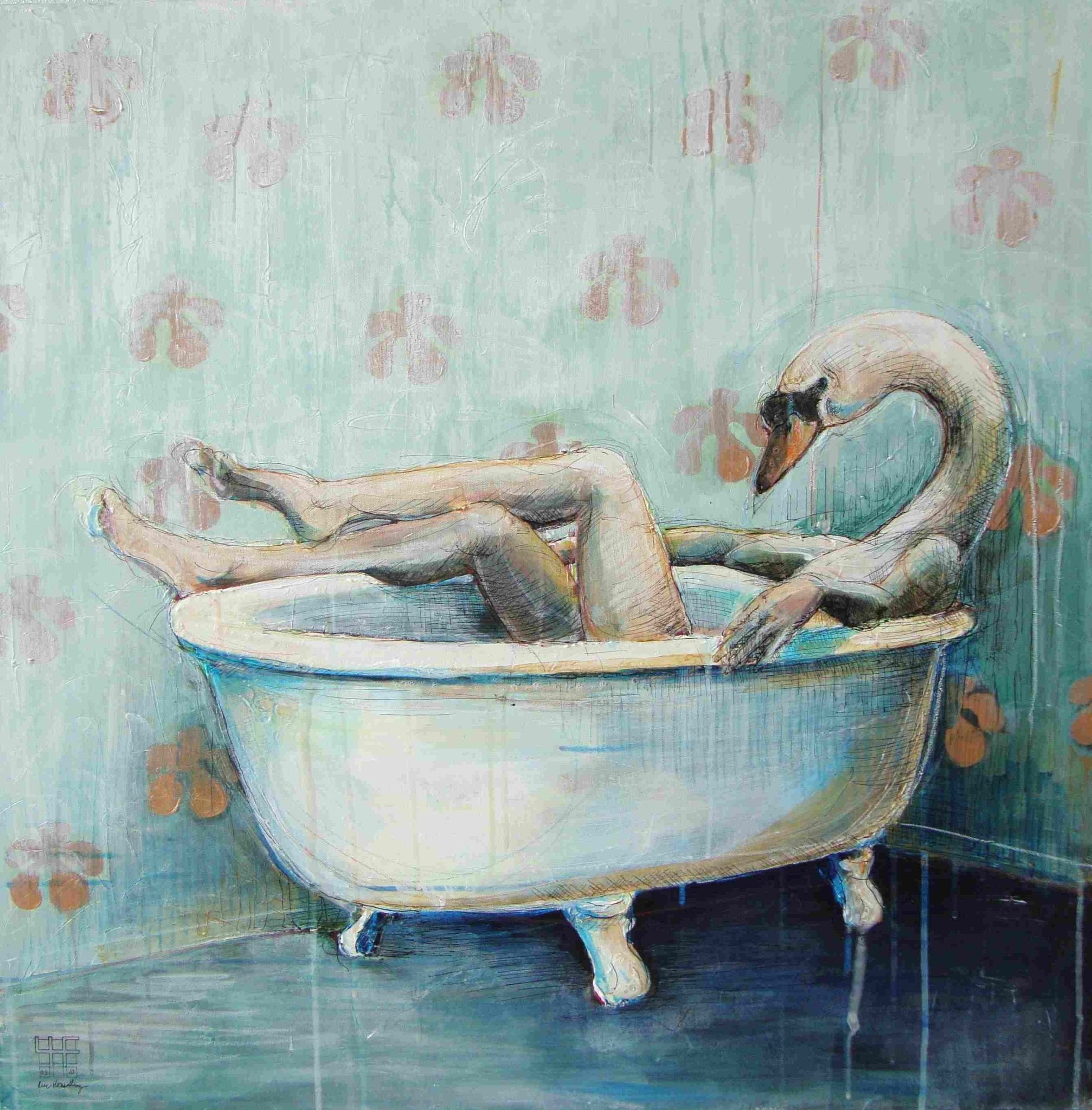 Zwaan (80 x 80cm) - ArtFusion.nl