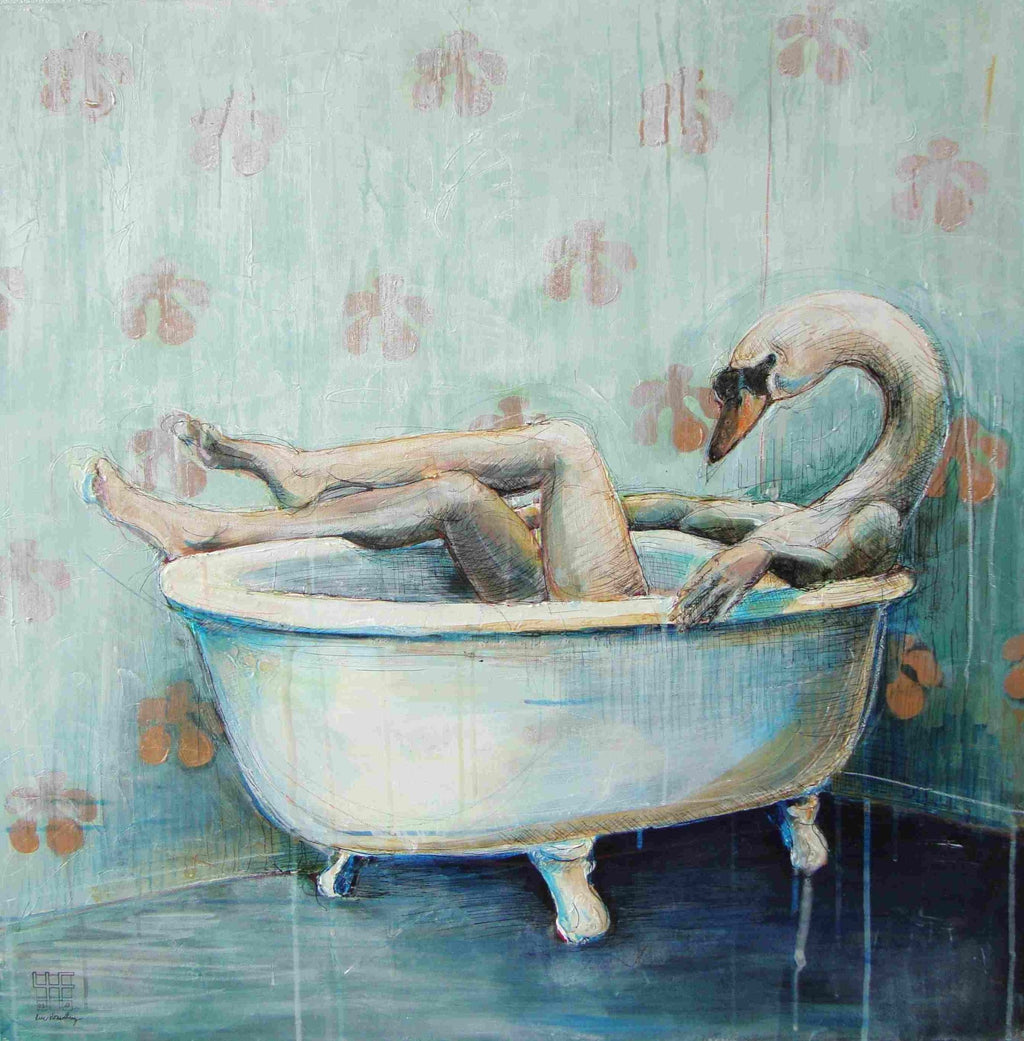 Zwaan (80 x 80cm) - ArtFusion.nl